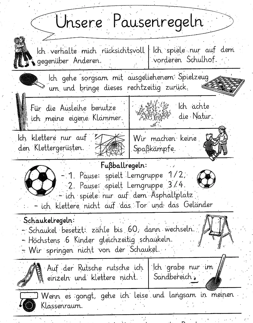 Unsere Pausenregeln